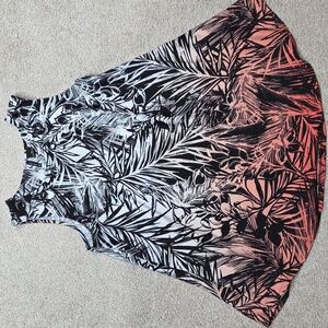Tropical Print Sleeveless Top